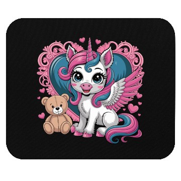 Discover Whimsical Unicorn Magic Heart With Adorable Teddy Mouse Pads