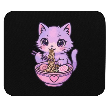 Discover Kawaii Cat Ramen Mouse Pads