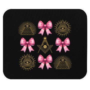 Discover Coquette Bow Square Compass Freemasonry Mom Mouse Pads