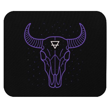 Discover Earth Symbol Bull Skull | Mystic Minimal Art Mouse Pads