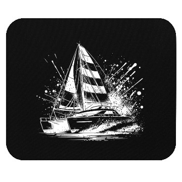 Discover Catamaran Double Hull Sailing Boat With Sails Mouse Pads