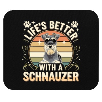 Discover Life's Better With A Schnauzer Retro Dog Lover Mouse Pads