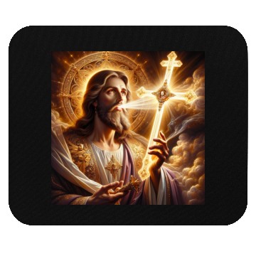Discover Jesus with Divine Light Mouse Pads