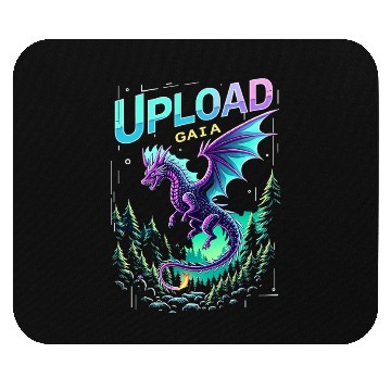Discover Fantasy Dragon Artwork with Upload Gaia Text Mouse Pads