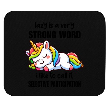 Discover Sleepy Rainbow Unicorn Mouse Pads