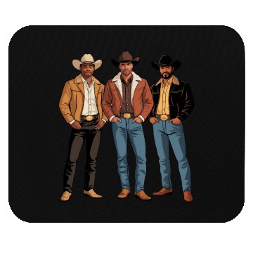 Discover Cowboy Black African American Rodeo Mouse Pads