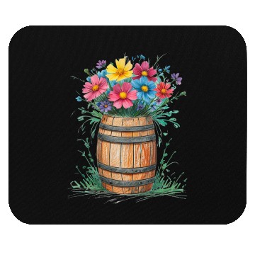 Discover "Rustic Blossom Barrel" Mouse Pads