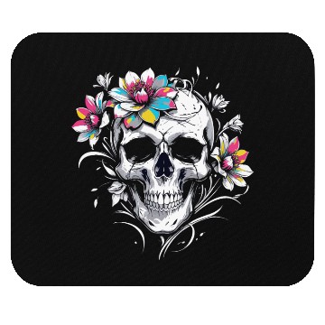 Discover Streetwear Skull Bloom Floral Skull Mouse Pads