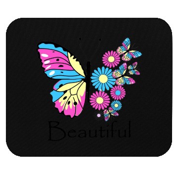 Discover Flower with beautiful butterfly Mouse Pads