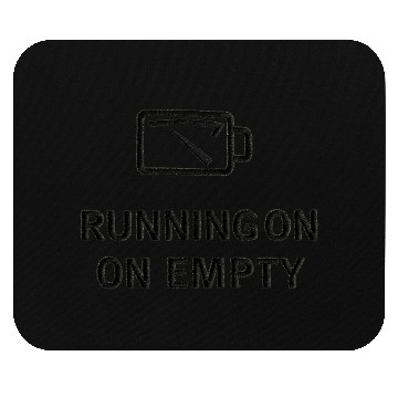 Discover RUNNING ON EMPTY – Black Thread on Beige Mouse Pads