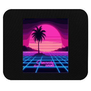 Discover Chasing Sunsets Synthwave Mouse Pads - Retro Neon Mouse Pads