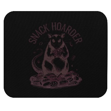 Discover Snack Hoarder Opossum Fun Illustration Mouse Pads