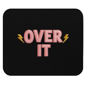 Discover Over It Embroidered Pastel Puff Lettering Mouse Pads