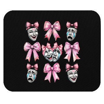 Discover Coquette Bow Theatre Mask Drama Comedy Artist Girl Mouse Pads