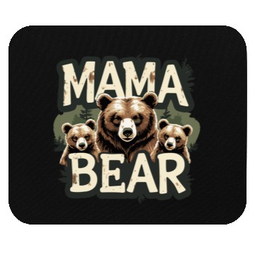 Discover Mama Bear & Cubs Rustic Mouse Pads for Moms