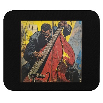 Discover Charles Mingus Double Bass Retro Superhero Comic Mouse Pads