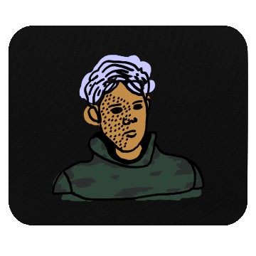 Discover Expressive Portrait in Abstract Cartoon Style Mouse Pads