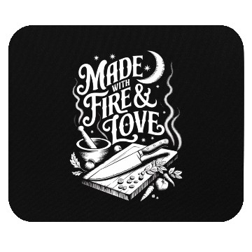 Discover Made with Fire and Love Cooking Mouse Pads