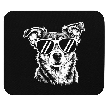 Discover Border Collie Dog Wearing Sunglasses Vintage Pet Mouse Pads