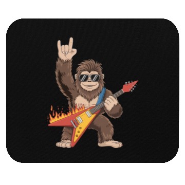 Discover Bigfoot Playing Guitar Rock On Sasquatch Mouse Pads