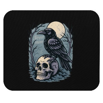 Discover Nevermore Raven Skull Gothic Poe Poetry Mouse Pads
