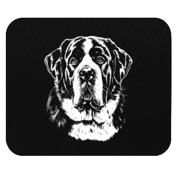Discover Saint Bernard Portrait | Minimalist Apparel Mouse Pads