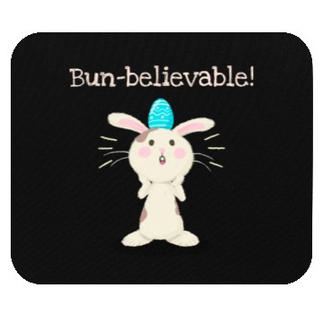 Discover Bun-believable Funny Surprised Bunny Easter Egg Mouse Pads