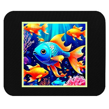 Discover Fantasy Fish Swim Design Mouse Pads