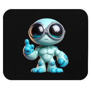 Discover Blue Alien Robot with Goggles Mouse Pads