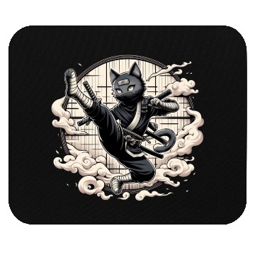 Discover ninja cat Mouse Pads