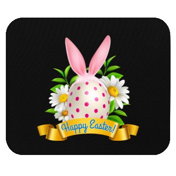 Discover Happy Easter Mouse Pads with Bunny Ears and Egg