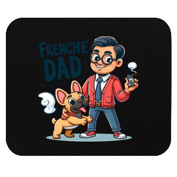 Discover Frenchie Dad Cartoon Design Mouse Pads