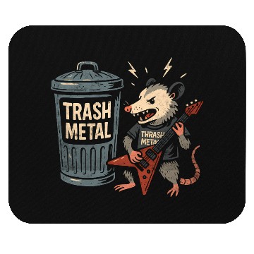 Discover Funny Opossum Thrash Metal Guitar Vintage Pun Mouse Pads