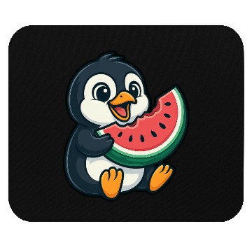 Discover Penguin with Watermelon Summer Fruit Mouse Pads