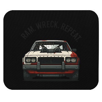 Discover Ram Wreck Repeat Demolition Derby Design Race Car Mouse Pads