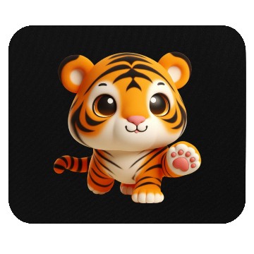 Discover Charming Baby Tiger in Playful Pose Mouse Pads