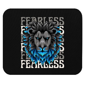 Discover Black Blue Illustrative Fearless Mouse Pads