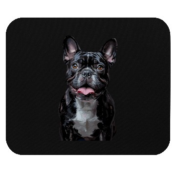 Discover Charming French Bulldog Portrait Capturing Joyful Mouse Pads