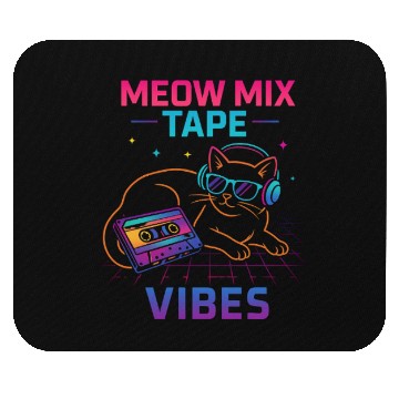Discover Meow Mix Tape Vibes Retro Cat Mouse Pads