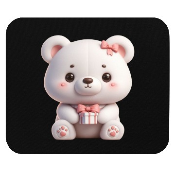 Discover Sweet Teddy Bear and Gift Box Mouse Pads
