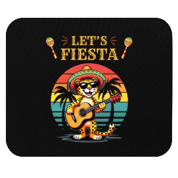 Discover Retro Sunset leopard Fiesta Guitar Party Vibes Mouse Pads