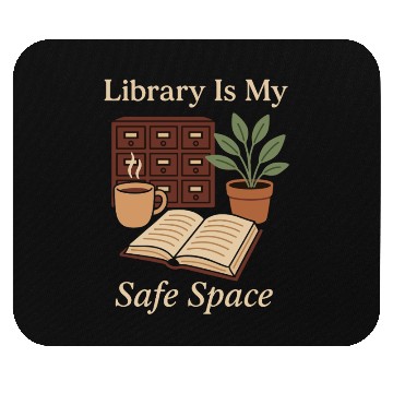 Discover Library Nerd Book Lover Introvert Quiet Life Mouse Pads