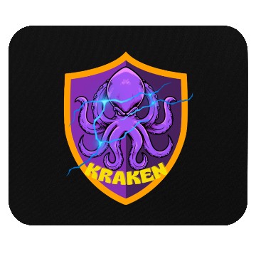 Discover Kraken Power – Electric Sea Beast Emblem Mouse Pads