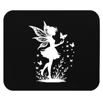 Discover Enchanting Fairy with Flowers and Butterflies Mouse Pads