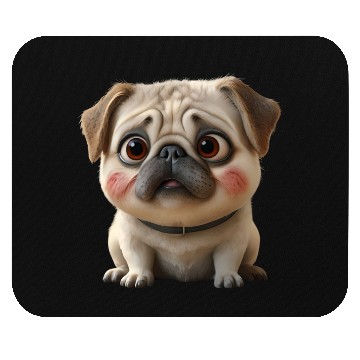 Discover 3D Rendered Chubby Pug Sitting Mouse Pads