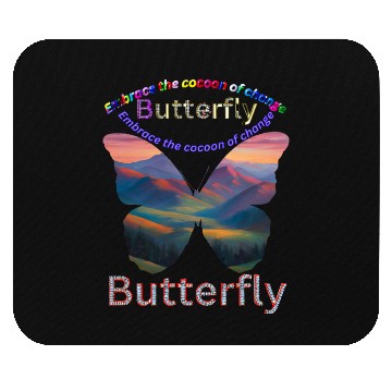 Discover "Vibrant Butterfly 'Embrace Change' Mouse Pads