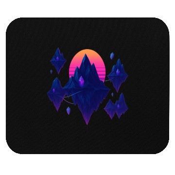 Discover Crystal Skies – Neon Floating Islands Mouse Pads