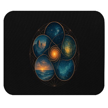 Discover Sacred Elements - Cosmic Nature Mandala Mouse Pads