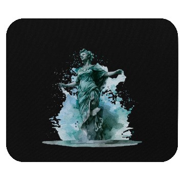 Discover Statue | Moody Watercolor & Gothic Font Design Mouse Pads