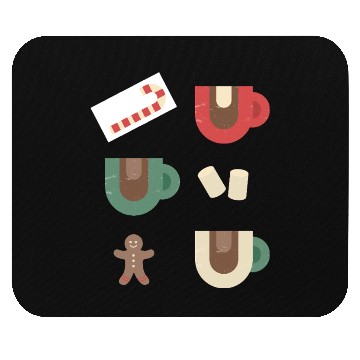 Discover Cute Retro Hot Cocoa Christmas Mug Design Mouse Pads